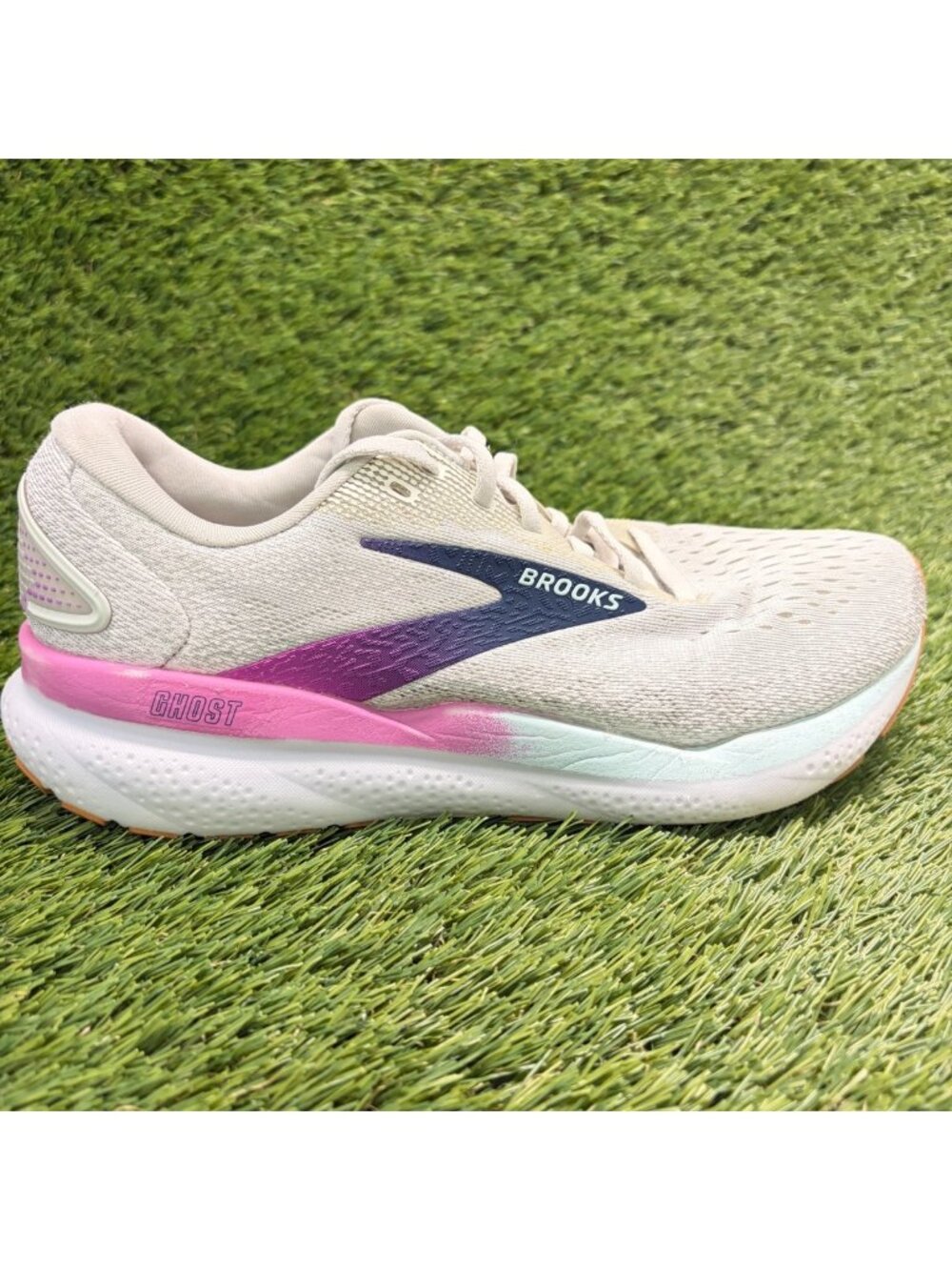 Brooks Ghost 16 Womens Size 8 Gray Blue Purple Walking Running Shoes Sneakers